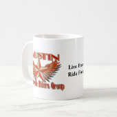 Austin-Motorrad-Reiter-Gruppen-Tasse Kaffeetasse (Vorderseite Links)