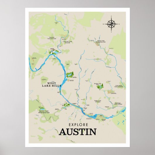 Austin Outdoor Map Poster (Vorne)