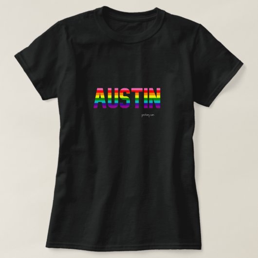 Austin Pride T Shirt W. | Regenbogenflagge (Design vorne)