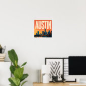 Austin Riverfront Texas Capitol Poster (Heimbüro)