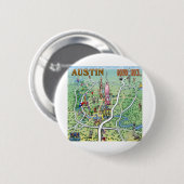 Austin Round Rock Texas Fun Karte Button (Vorne & Hinten)