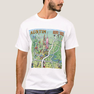 Austin Round Rock Texas Fun Map T-Shirt