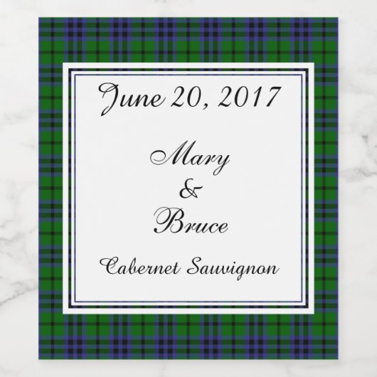 Austin Scottish Wedding Wine Label Weinetikett (Einzelnes Label)
