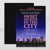 Austin Skyline 16 . Geburtstag Movie Party Einladung (Vorne/Hinten)