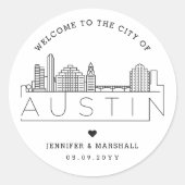 Austin Skyline | Begrüßung Runder Aufkleber (Vorderseite)
