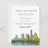 Austin Skyline Destination Wedding Invitation Einladung (Vorderseite)