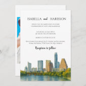 Austin Skyline Destination Wedding Invitation Einladung (Vorne/Hinten)