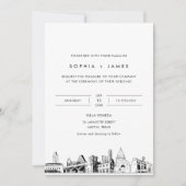 Austin Skyline Hochzeitseinladung mit Foto Einladung (Vorderseite)