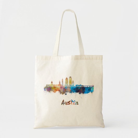 Austin skyline im Watercolor Tragetasche (Vorne)