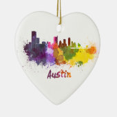 Austin Skyline in Aquarellfarbe Keramikornament (Rechts)