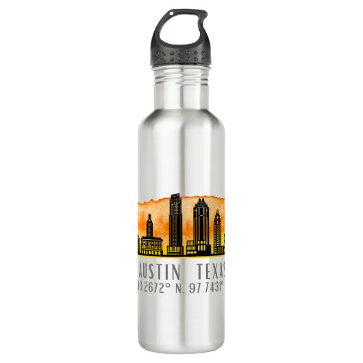 Austin Skyline Latitude Edelstahlflasche (Vorderseite)