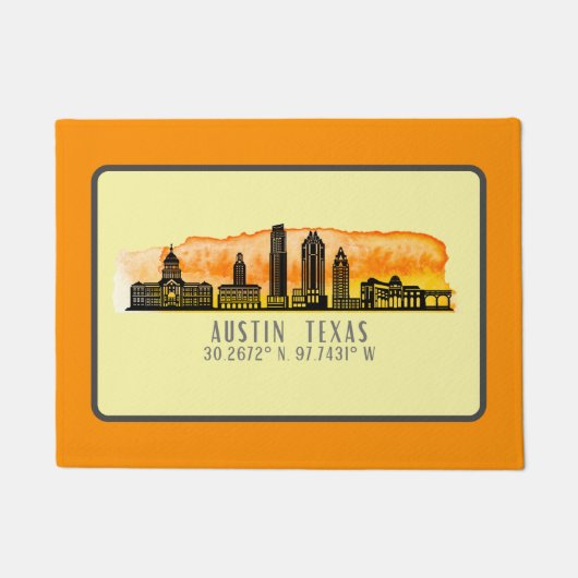 Austin Skyline Latitude Fußmatte (Vorderseite)