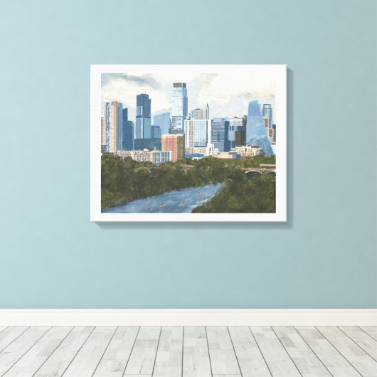 Austin Skyline Leinwanddruck (Insitu (Holzboden))