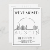 Austin Skyline Modern Deko | Änderung der Anschri Ankündigungspostkarte (Vorne/Hinten)