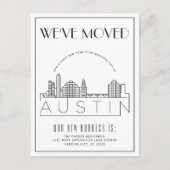 Austin Skyline Modern Deko | Änderung der Anschri Ankündigungspostkarte (Vorderseite)