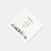 Austin Skyline Modern Wedding Cocktail Serviette (Ecke)
