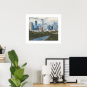 Austin Skyline Painted Art Print Poster (Heimbüro)