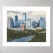 Austin Skyline Painted Art Print Poster (Vorne)