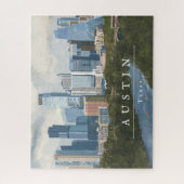 Austin Skyline Painted Art Print Puzzle (Vertikal)