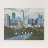Austin Skyline Painted Art Print Puzzle (Horizontal)