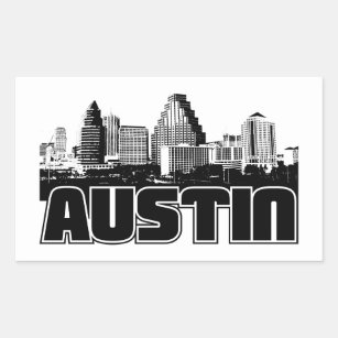 Austin-Skyline Rechteckiger Aufkleber