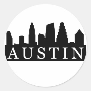 Austin Skyline Runder Aufkleber