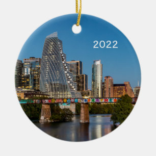 Austin-Skyline-Tag und Dämmerung, Texas-Ornament Keramik Ornament