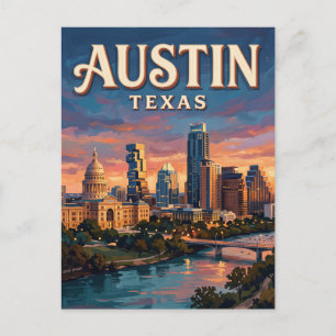Austin Skyline Texas Postkarte