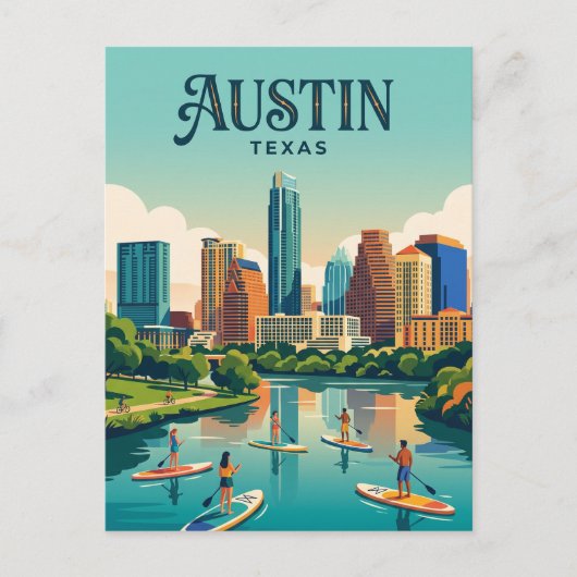Austin Skyline USA Postkarte (Vorderseite)