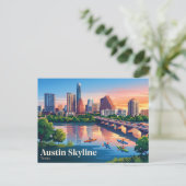 Austin Skyline USA Postkarte (Stehend Vorderseite)