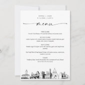Austin Skyline Wedding Dinner Menu Card 12x18 (Vorderseite)