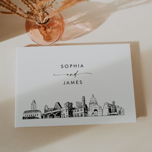 Austin Skyline Wedding Guest Book Gästebuch