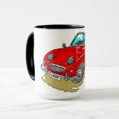 Austin Sprite „Frogeye“ Cartoon Tasse (Vorderseite Links)