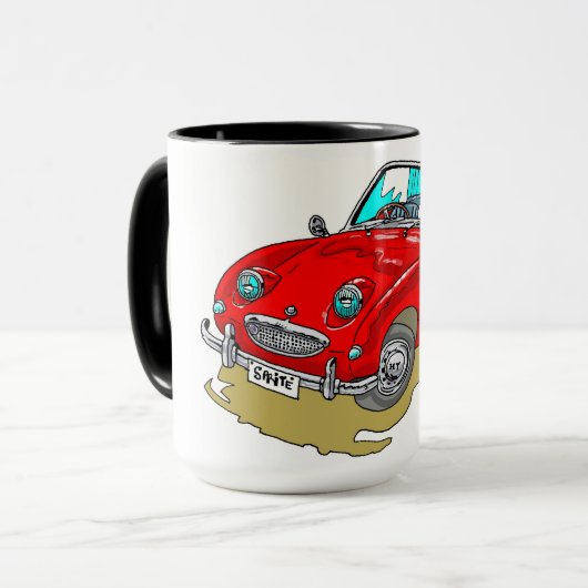 Austin Sprite „Frogeye“ Cartoon Tasse (Vorderseite Links)