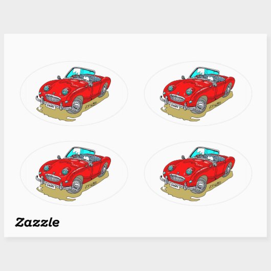 Austin Sprite Ovaler Aufkleber (Blatt)