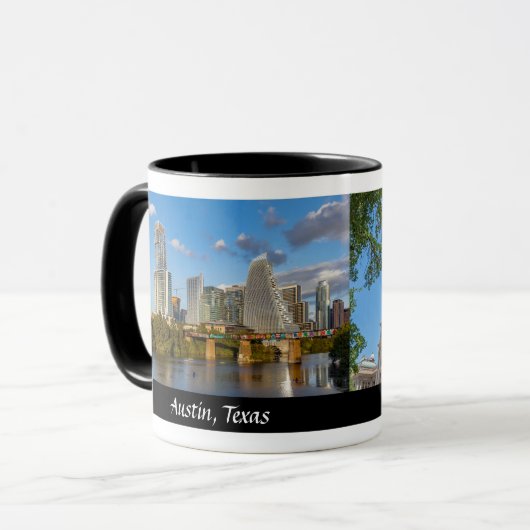 Austin & Staat Hauptstadt Texas - Designer Coffee Tasse (Vorderseite Links)