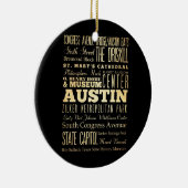 Austin-Stadt der Texas-Staats-Typografie-Kunst Keramik Ornament (Rechts)