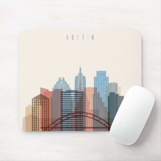 Austin, Stadt-Skyline Texas | Mousepad (Mit Mouse)