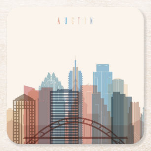 Austin, Stadt-Skyline Texas Rechteckiger Pappuntersetzer