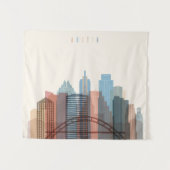 Austin, Stadt-Skyline Texas | Wandteppich (Vorderseite (Horizontal))