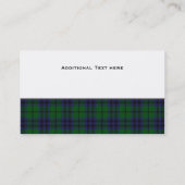 Austin Tartan Kariert Custom Visitenkarte (Rückseite)