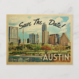 Austin Termin vormerken Texas Ankündigungspostkarte