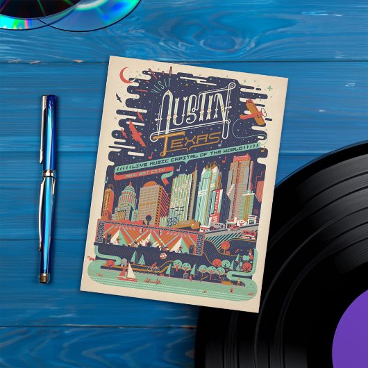 Austin, Texas - AKA: Bat City Postkarte