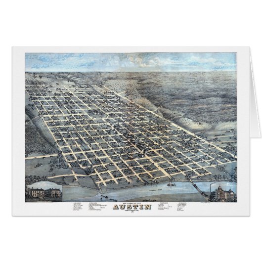 Austin, Texas Antique City Map von 1873 (Vorderseite (Horizontal))
