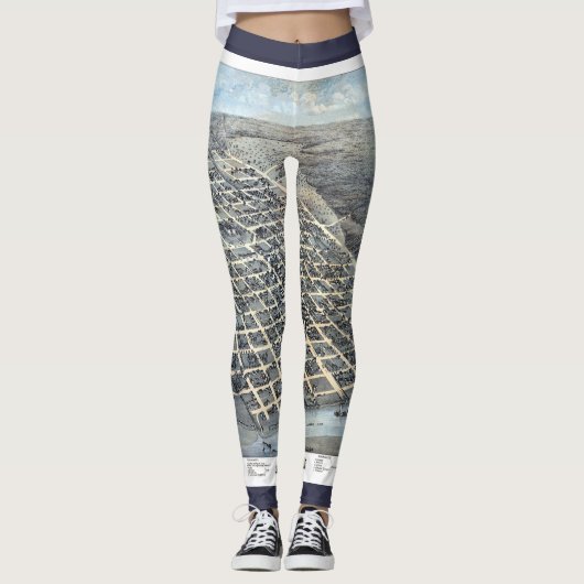 Austin, Texas Antique City Map von 1873 Leggings (Vorderseite)