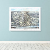 Austin, Texas Antique City Map von 1873 Leinwanddruck (Insitu (Holzboden))