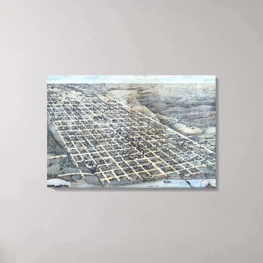 Austin, Texas Antique City Map von 1873 Leinwanddruck (Vorderseite)
