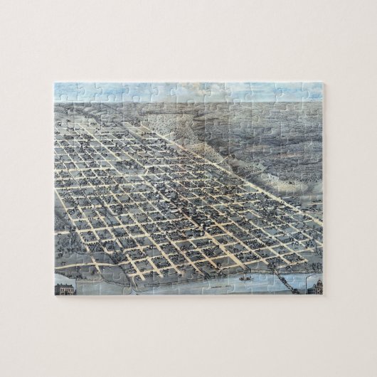 Austin, Texas Antique City Map von 1873 Puzzle (Horizontal)