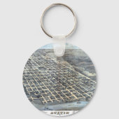 Austin, Texas Antique City Map von 1873 Schlüsselanhänger (Rückseite)