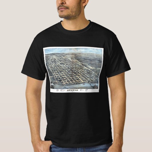 Austin, Texas Antique City Map von 1873 T-Shirt (Vorderseite)